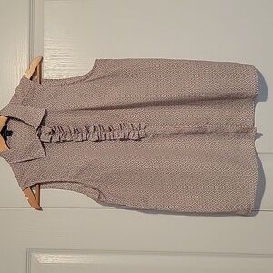 Jacob Fitted Sleeveless Collared Blouse Tank w Ruffle Detail